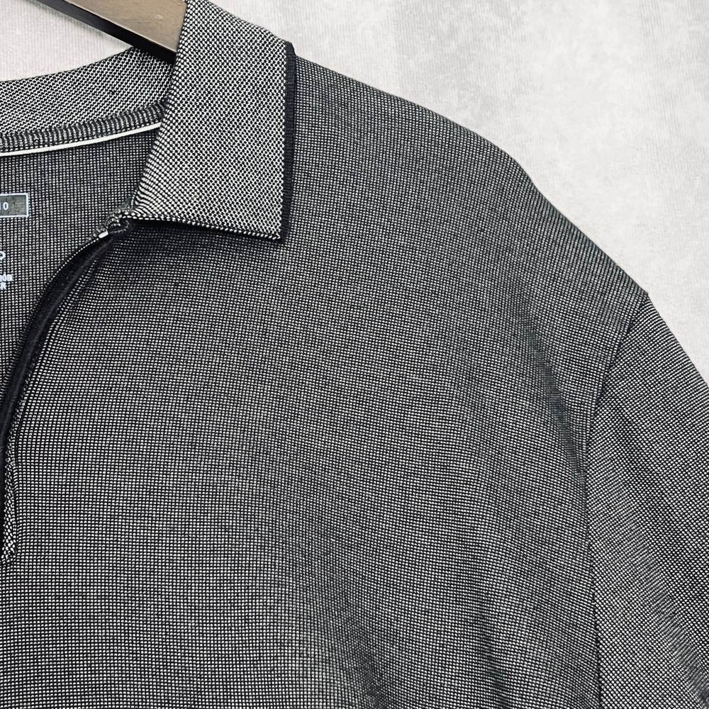 Van Heusen Studio Men's XL Slim Fit Long Sleeve Polo Shirt Gray Cotton/Poly - Picture 4 of 9